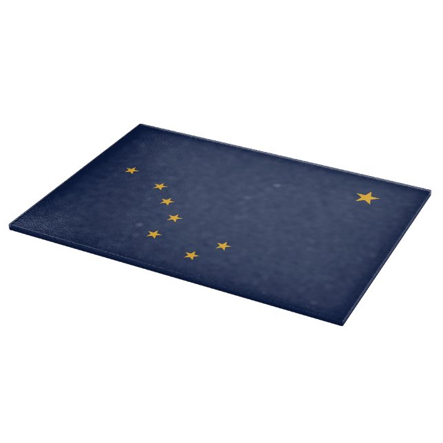 Patriotic cutting board with Flag of Alaska (Corner)