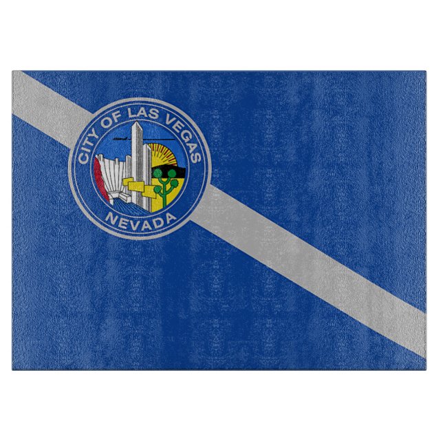 Patriotic cutting board with Flag of Las Vegas (Front)