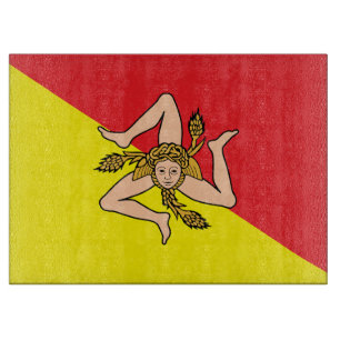Patriotic cutting board with Flag of Sicily, Italy