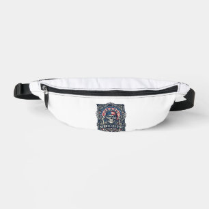 Patriotic Cyber Liberty Skull Cyberpunk Future Fre Bum Bags