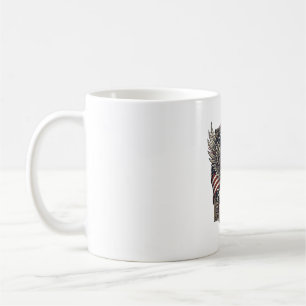 Patriotic Cyber Liberty Skull Cyberpunk Future Fre Coffee Mug