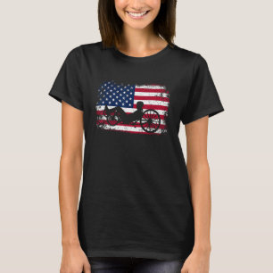 Patriotic Cyclist 4th Of July USA Flag Recumbent C T-Shirt