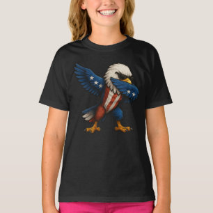Patriotic Dabbing Bald Eagle – 4th of July USA T-Shirt
