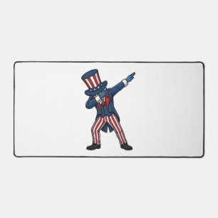 Patriotic Dabbing Character Vintage Vector Design_ Desk Mat