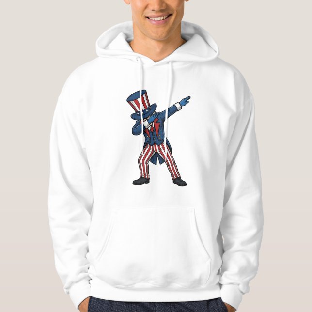 Patriotic Dabbing Character Vintage Vector Design_ Hoodie (Front)