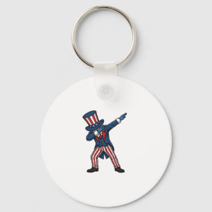 Patriotic Dabbing Character Vintage Vector Design_ Key Ring