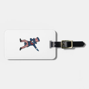 Patriotic Dabbing Character Vintage Vector Design_ Luggage Tag