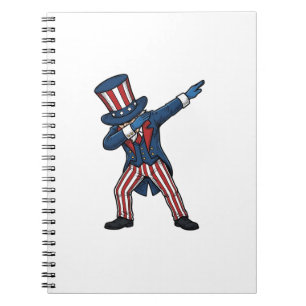 Patriotic Dabbing Character Vintage Vector Design_ Notebook