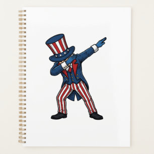 Patriotic Dabbing Character Vintage Vector Design_ Planner