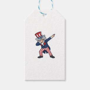 Patriotic Dabbing Gentleman Vintage Vector Design_ Gift Tags