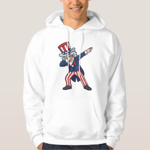 Patriotic Dabbing Gentleman Vintage Vector Design_ Hoodie