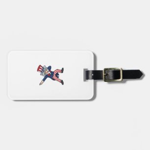 Patriotic Dabbing Gentleman Vintage Vector Design_ Luggage Tag