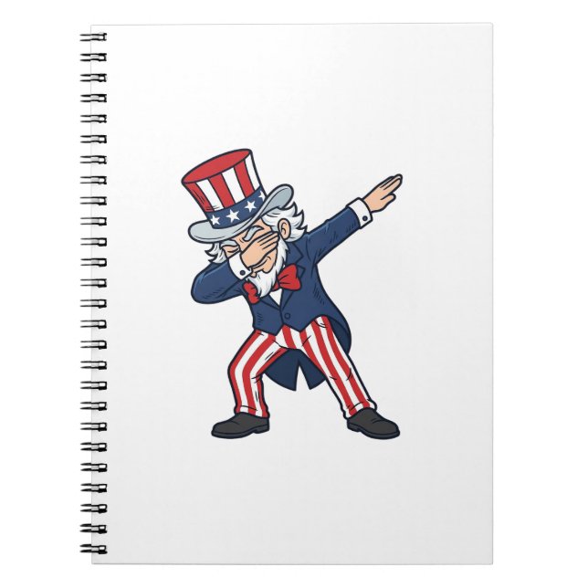Patriotic Dabbing Gentleman Vintage Vector Design_ Notebook (Front)