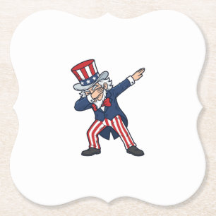 Patriotic Dabbing Gentleman Vintage Vector Design_ Paper Coaster