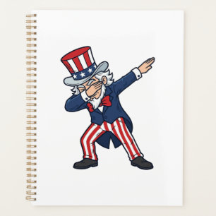 Patriotic Dabbing Gentleman Vintage Vector Design_ Planner
