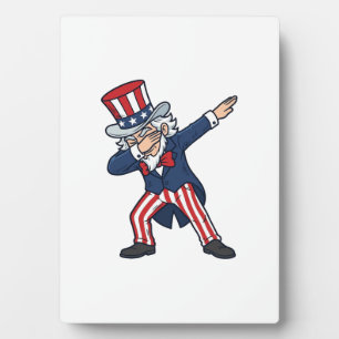 Patriotic Dabbing Gentleman Vintage Vector Design_ Plaque