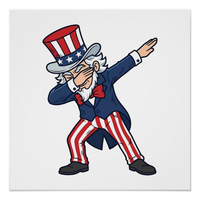 Patriotic Dabbing Gentleman Vintage Vector Design_ Poster (Front)