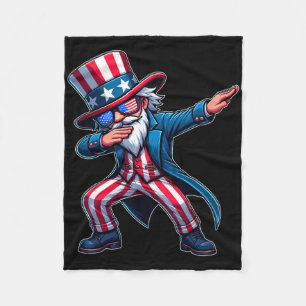 Patriotic Dabbing Uncle Sam Usa 4th Of July Mens B Fleece Blanket