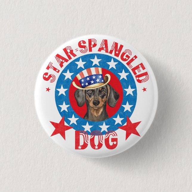 Patriotic Dachshund 3 Cm Round Badge (Front)
