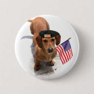 Patriotic dachshund button