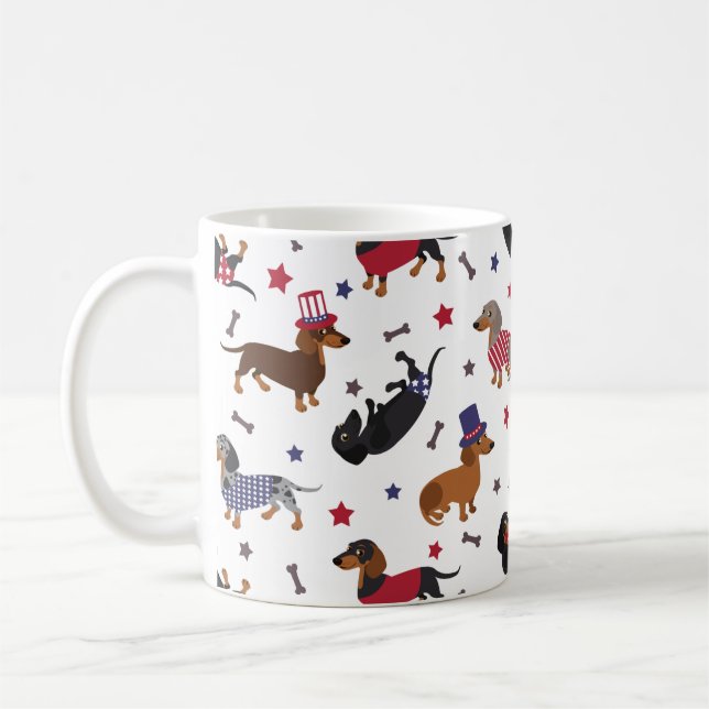 Patriotic Dachshund Coffee Mug (Left)