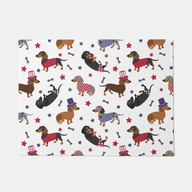 Patriotic Dachshund Doormat (Front)