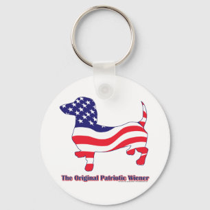 Patriotic Dachshund - Doxie Key Ring