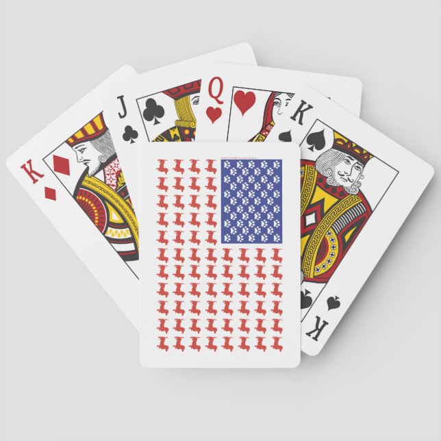 Patriotic Dachshund Doxie Playing Cards (Back)