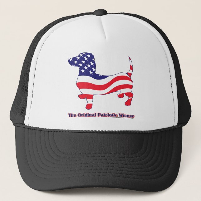 Patriotic Dachshund - Doxie Trucker Hat (Front)