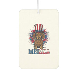 Patriotic Dachshund Merica Vintage Dog Shirt_1 Car Air Freshener