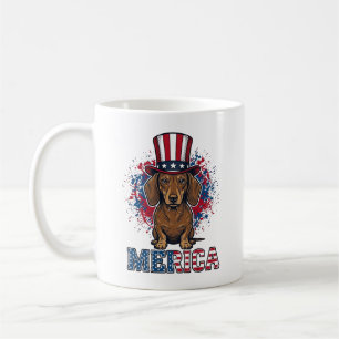 Patriotic Dachshund Merica Vintage Dog Shirt_1 Coffee Mug