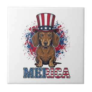 Patriotic Dachshund Merica Vintage Dog Shirt_1 Tile