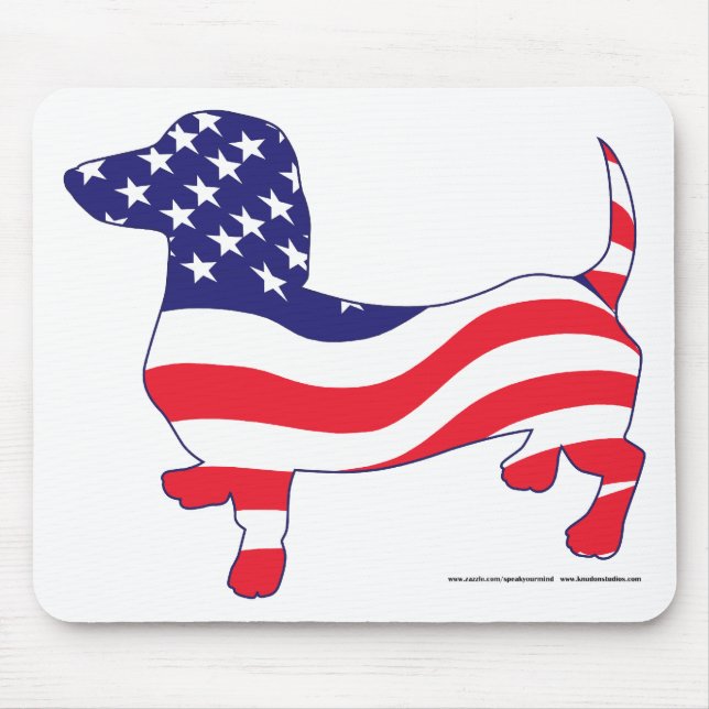 Patriotic Dachshund Mouse Mat (Front)