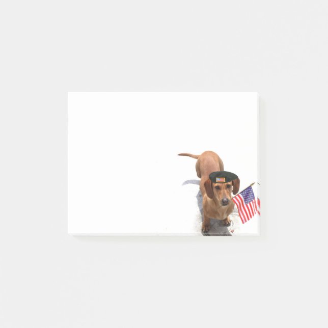 Patriotic Dachshund post it notes (Front)