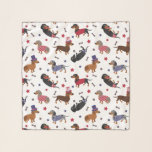 Patriotic Dachshund Scarf<br><div class="desc">Patriotic dachshunds dressed in red white and blue with stars,  stripes and dog bones on a white background.</div>