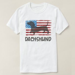Patriotic Dachshund Shadow  T-Shirt