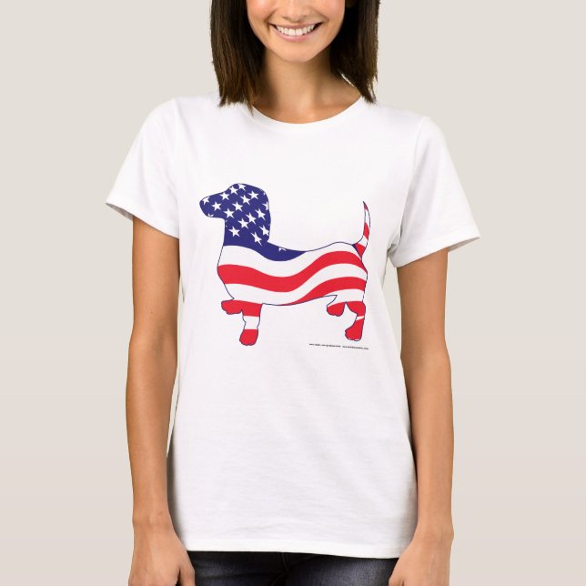 Patriotic Dachshund T-Shirt (Front)
