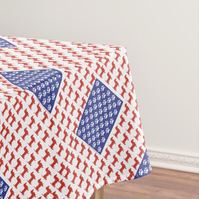 Patriotic  Dachshund Tablecloth (In Situ)