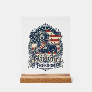 Patriotic Dachshund Vector Graphic Tee_1 Acrylic Sign