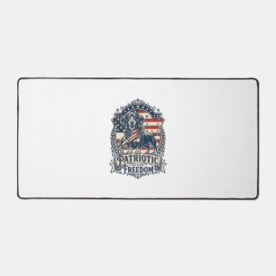 Patriotic Dachshund Vector Graphic Tee_1 Desk Mat