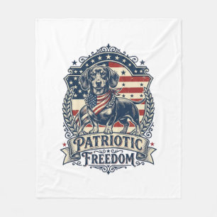 Patriotic Dachshund Vector Graphic Tee_1 Fleece Blanket