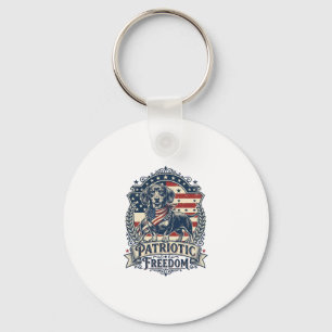 Patriotic Dachshund Vector Graphic Tee_1 Key Ring