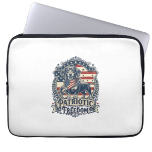Patriotic Dachshund Vector Graphic Tee_1 Laptop Sleeve