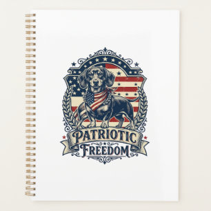 Patriotic Dachshund Vector Graphic Tee_1 Planner