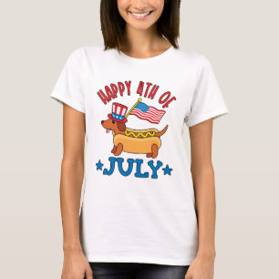 Patriotic Dachshund Wiener Dog Fourth of July  T-Shirt