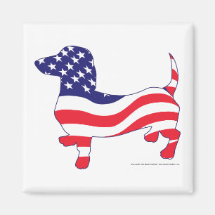 Patriotic Dachshund / Wiener Magnet