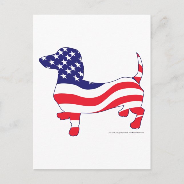 Patriotic Dachshund / Wiener Postcard (Front)