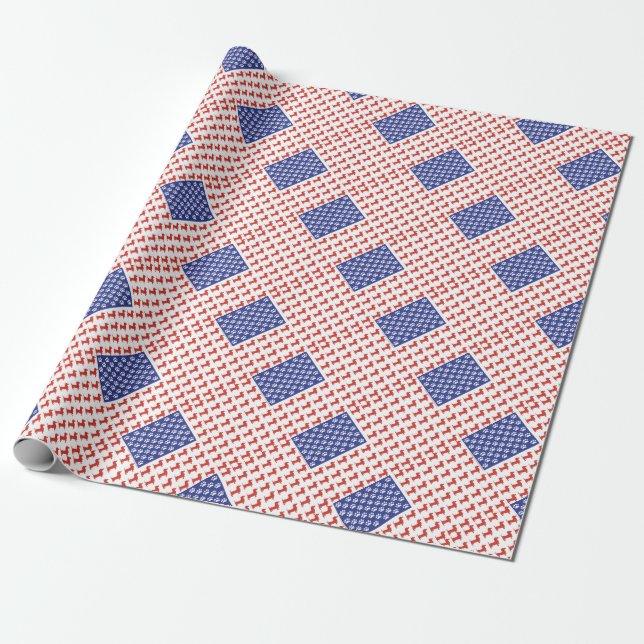 Patriotic  Dachshund Wrapping Paper (Unrolled)