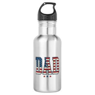 Patriotic Dad American Flag Vintage Vector Design_ 532 Ml Water Bottle