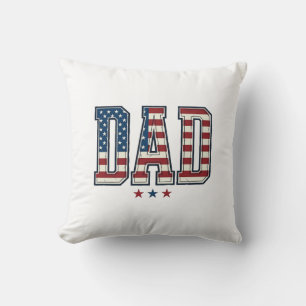 Patriotic Dad American Flag Vintage Vector Design_ Cushion
